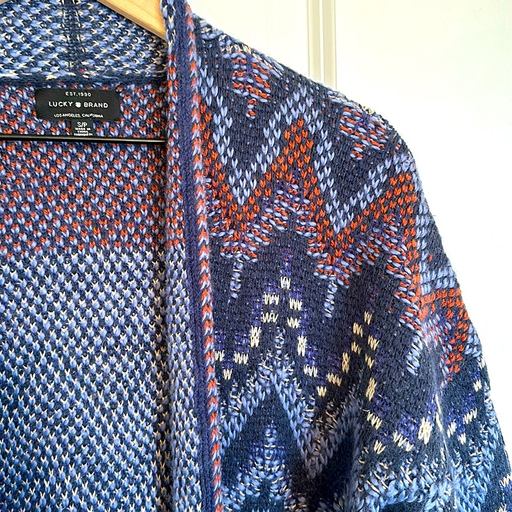 Lucky Brand multicolored woven, cozy cardigan